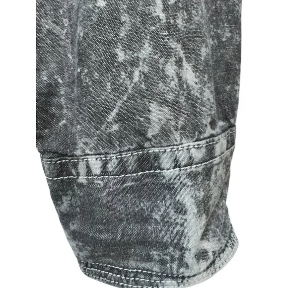 Decree Mens Acid Wash Denim Button-Up Shirt XL Gray - Picture 7 of 10